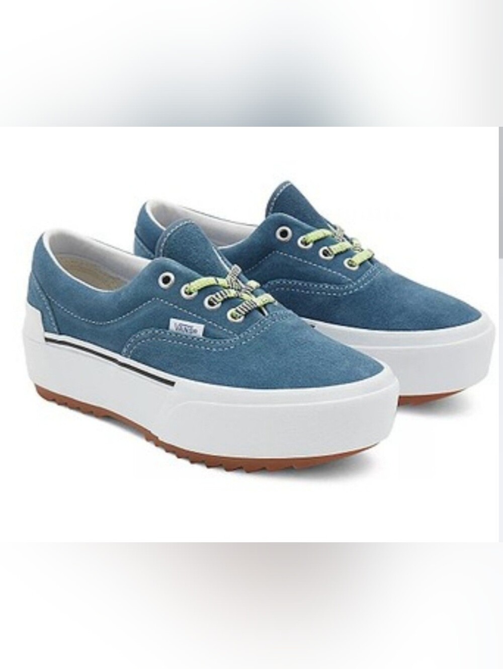 Women's VANS Cement Blue / Tru White Suede Platform Sneaker Size 5.5 NEW